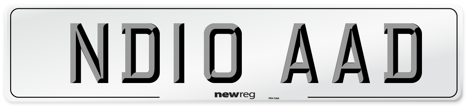 ND10 AAD Number Plate from New Reg